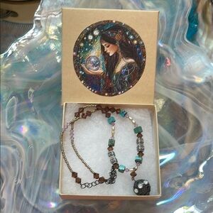 Bohemian Beaded Necklace with Pendant Vintage